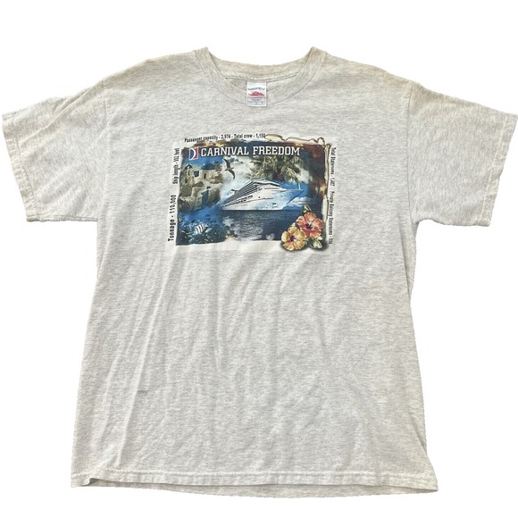 Other - Vintage‎ Carnival Cruise Shirt Mens Large Gray Short Sleeve Tennesee River 90s